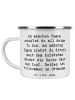 Mr. & Mrs. Panda Emaille Tasse Spruch Tapferkeit im Alltag mit S... in Weiß
