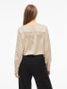 Vila V-Neck Langarm Satin Shirt in Cement