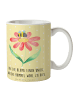 Mr. & Mrs. Panda Tasse Hummel Blume mit Spruch in Gelb Pastell