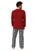 NORMANN Schlafanzug lang Pyjama FlanellHose Karo - 88912 in rot