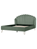 Beliani Doppelbett AMBILLOU in Grün/Gold - (W) 177 x (H) 126 x (L) 214 cm