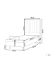 Beliani Einzelbett CASTELLAN in Weiß/Schwarz - (W) 90 x (H) 120 x (L) 216 cm