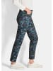 GOLDNER Kurzgröße:  Knöchellange Stretch-Druckhose LOUISA in royalblau / gemustert