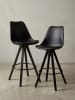 KADIMA DESIGN 2er Set Barhocker Kunstleder / Massivholz