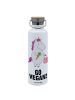 Mr. & Mrs. Panda Edelstahlflasche Einhorn Vegan mit Spruch in Weiß