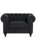 Beliani Sessel CHESTERFIELD in Grau/Braun - (W) 110 x (H) 70 x (L) 75 cm