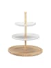 relaxdays Etagere in Natur/Weiß - (H)36 x Ø 30 cm