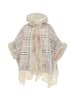 fraully Damen Poncho in Beige Mehrfarbig