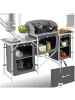 tectake Campingküche XXL mit Aluminiumgestell und 5 Fächern  172 x 52 x 104 cm, grau