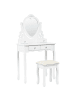 Beliani 2-tlg Schminktisch DIVA in Weiß/Beige