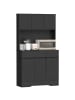 HOMCOM Küchenschrank-100L x 38B x 180H cm-Schwarz