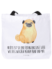 Mr. & Mrs. Panda Tasche Mops mit Spruch in Weiß