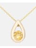 Diamant L'éternel Halskette mit Anhänger aus 375 Gelbgold mit Citrin