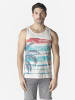 KOROSHI Herren baumwolle print tanktop in weiß