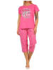 NORMANN kurzarm Capri Schlafanzug und langer Caprihose - 66882 in pink
