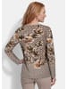 GOLDNER Kurzgröße:  Jerseyshirt mit Rauten-Druck in beige / gemustert