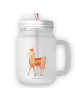 Mr. & Mrs. Panda Trinkglas Mason Jar Alpaka Stolz ohne Spruch in Transparent