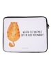 Mr. & Mrs. Panda Notebook Tasche Katze Mittelfinger mit Spruch in Weiß