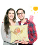Mr. & Mrs. Panda 40x40 Kissen Rotkehlchen Federn ohne Spruch in Gelb Pastell