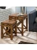 KADIMA DESIGN Set aus 2 Sheesham Massivholz Beistelltischen, rustikaler Landhausstil