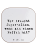 Mr. & Mrs. Panda Untersetzer Neffe Held mit Spruch in Weiß