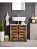 VCM  Badschrank Badunterschrank Waschbecken Flonali in Weiß / Vintage-Eiche