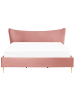 Beliani 2-tlg Doppelbett CHALEIX in Rosa/Gold