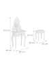 relaxdays Kinder Schminktisch in Weiß - (B)50 x (H)110 x (T)30 cm