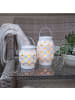STAR Trading LED Outdoor-Laterne ,Flame Lantern, Batterie und Timer, weiß, 23cm, Ø
