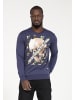 PLUS EIGHTEEN Herren Sweater Mit Print in Petrol