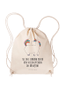 Mr. & Mrs. Panda Baumwoll Turnbeutel Einhorn Stolzieren mit Spruch in Creme
