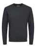 Jack & Jones Dünner Langarm Strickpullover Basic JJEBASIC in Dunkelgrau