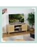 relaxdays TV-Lowboard "Rattan" in Natur - (B)115 x (H)48 x (T)40 cm