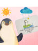 Mr. & Mrs. Panda Badteppich Pinguin Surfer mit Spruch in Weiß