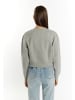 myMo Damen Sweatshirt Cropped in Grau Melange