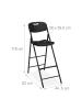 relaxdays 2 x Barhocker in Schwarz - (B)44,5 x (H)118 x (T)82 cm