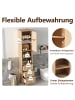ABRIHOME Badezimmerschrank in Natur Holz 40x30x172 cm mit 3 Schubladen Regalen