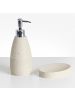 Beliani 5-tlg Badezimmer-Zubehör YARAPA in Beige