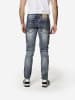 KOROSHI Slim denim biker jeans in blau