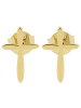 Adeliás Damen Ohrringe – Ohrstecker Kreuz aus 925 Silber in gold