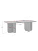 CALICOSY Couchtisch BECAJ in Walnuss / Travertin - (W) 120  x (H) 41,4  x (L) 60  cm
