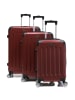 Cheffinger Reisekoffer Koffer 3 tlg Hartschale Trolley Set in Rot