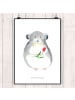 Mr. & Mrs. Panda Poster Chinchilla Blume ohne Spruch in Weiß