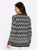Sieh an! Longpullover in schwarz-weiß-gemustert