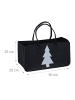 relaxdays Kaminholztasche in Schwarz/ Weiß - (B)50 x (H)25 x (T)25 cm