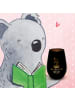 Mr. & Mrs. Panda Windlicht Glas Eule Federschmuck mit Spruch in Schwarz