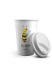 Mr. & Mrs. Panda To Go Becher Biene Happy mit Spruch in Weiß