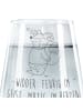 Mr. & Mrs. Panda Trinkglas Widder Astologie mit Spruch in Transparent