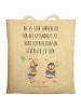 Mr. & Mrs. Panda Einkaufstasche Hummeln Kleeblatt mit Spruch in Gelb Pastell