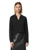 Marc O'Polo Longsleeve im Poloblusen-Stil in Schwarz